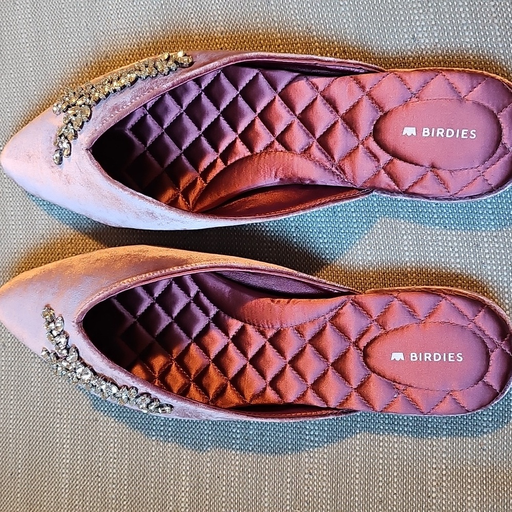 Birdies The Swan Raspberry Velvet Jeweled Mule - Picture 5 of 10